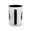 Christmas Mug - Merry Christmas White & Black Text Santa Trees Presents