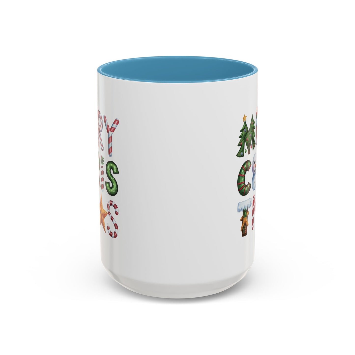 Christmas Mug - Merry Christmas Green Red & Gold Patterned Text