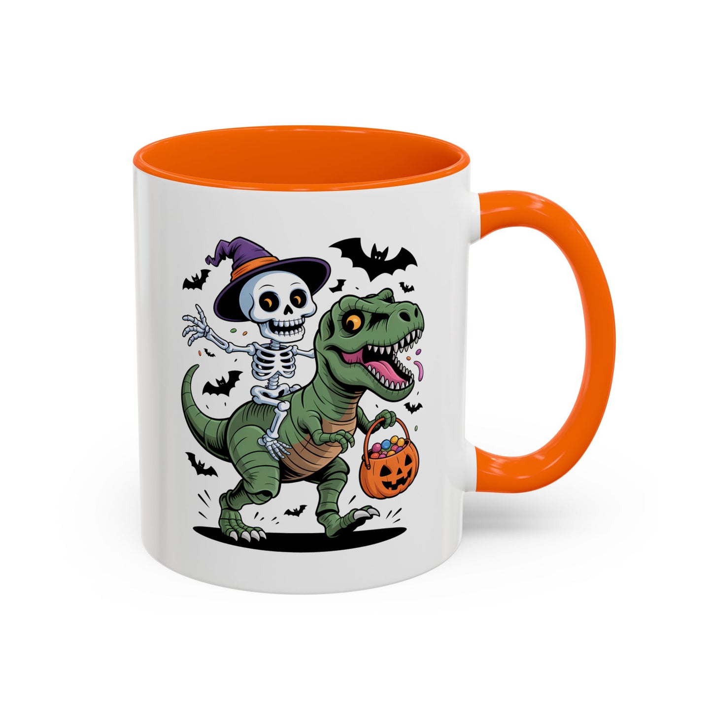 Halloween Mug - Skeleton Riding Dinosaur