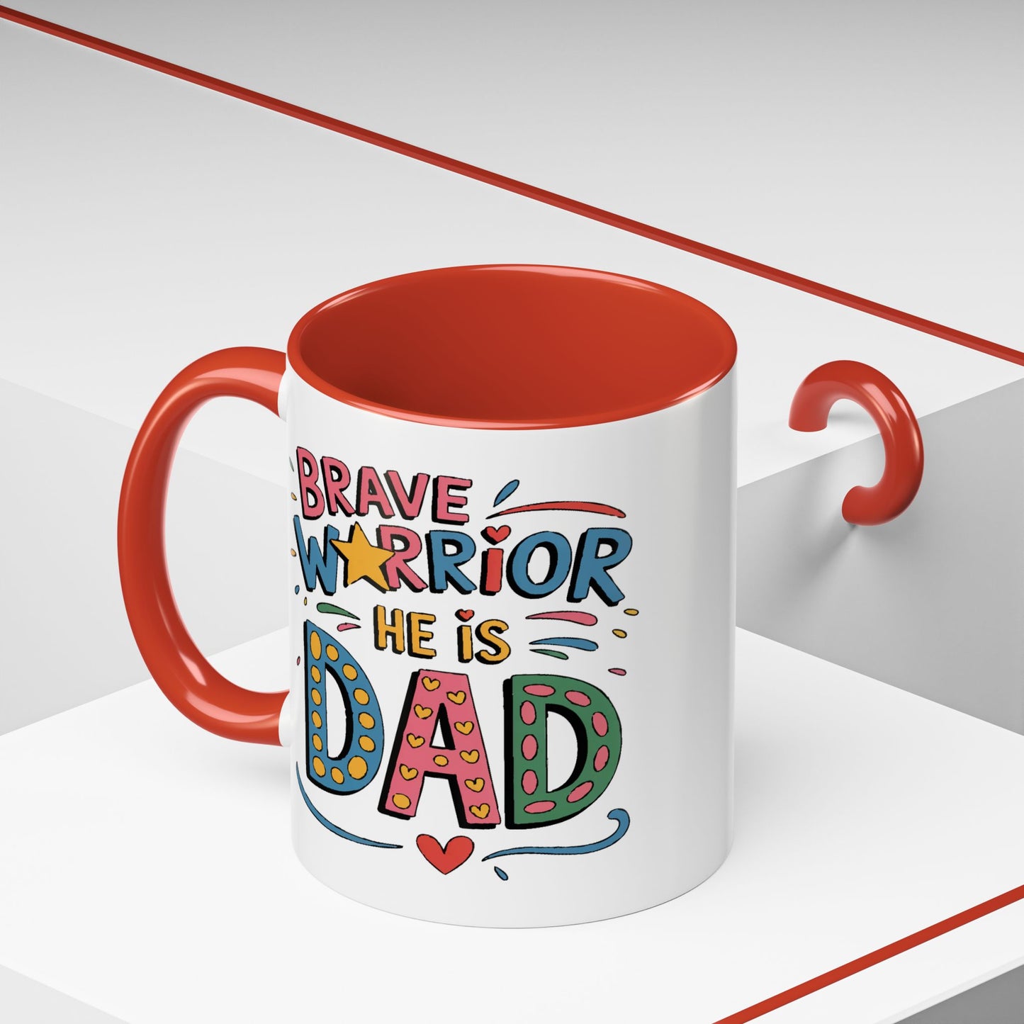 Father's Day Mug - Dad Brave Warrior