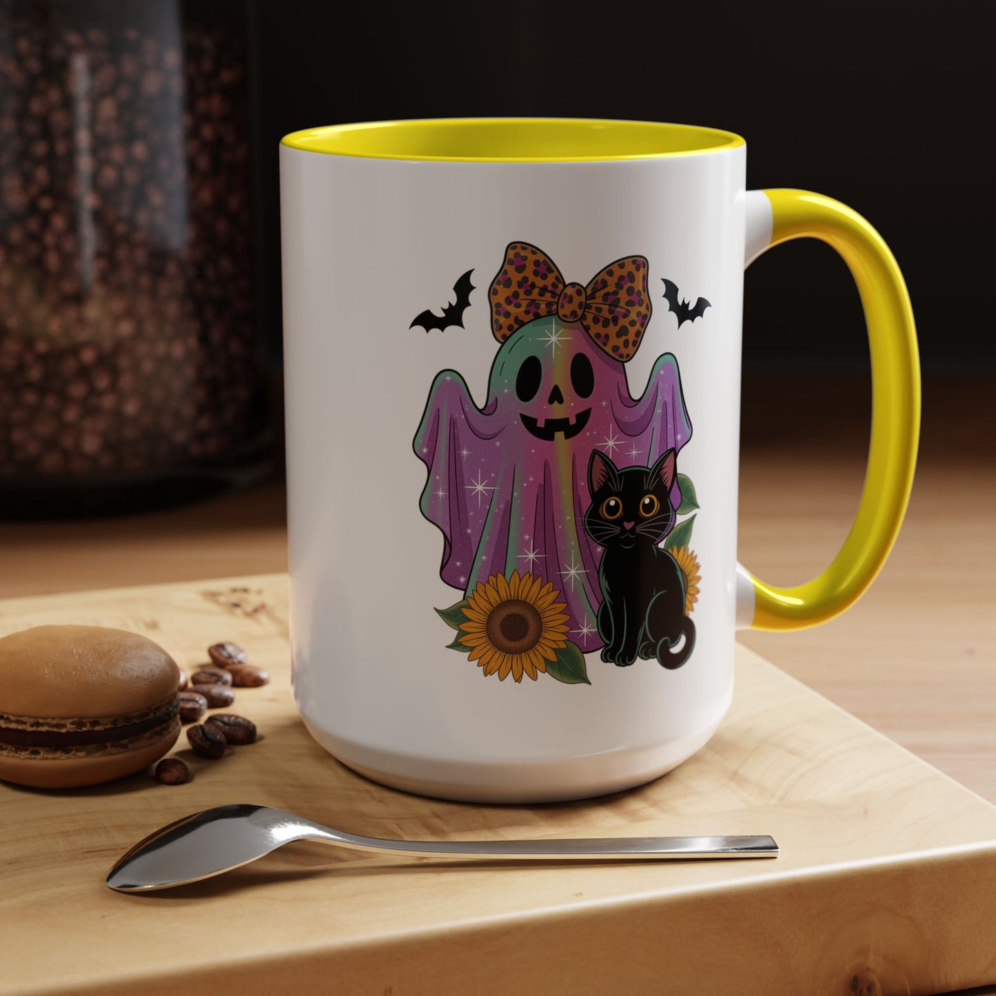 Halloween Mug - Cute Ghost With Cat