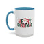 Christmas Mug - Merry Christmas Green & Red Text Santa