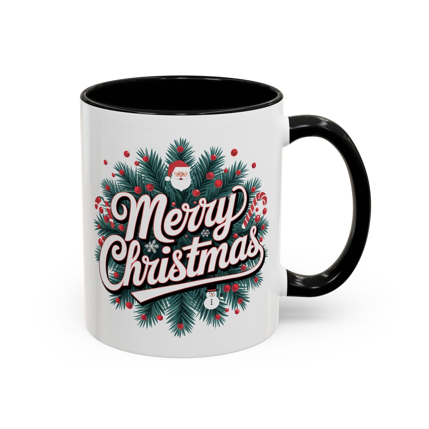 Christmas Mug - Merry Christmas White & Red Embossed Text