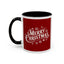 Christmas Mug - Merry Christmas White Text Maroon Background