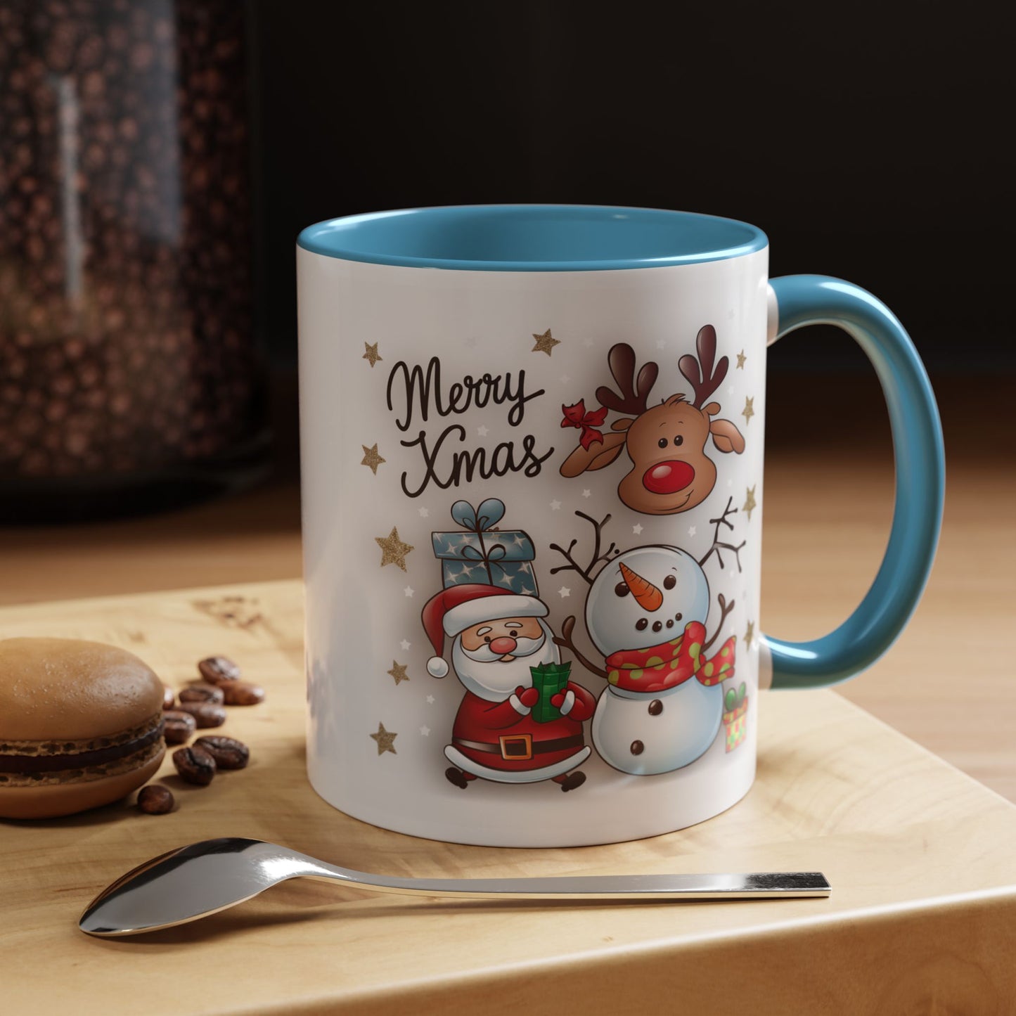 Christmas Mug - Merry Xmas Santa Snowman Reindeer