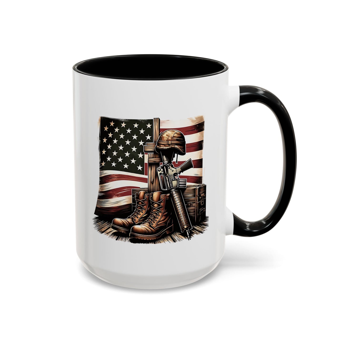 4th of July Mug - Fallen Soldier Boots Flag 3