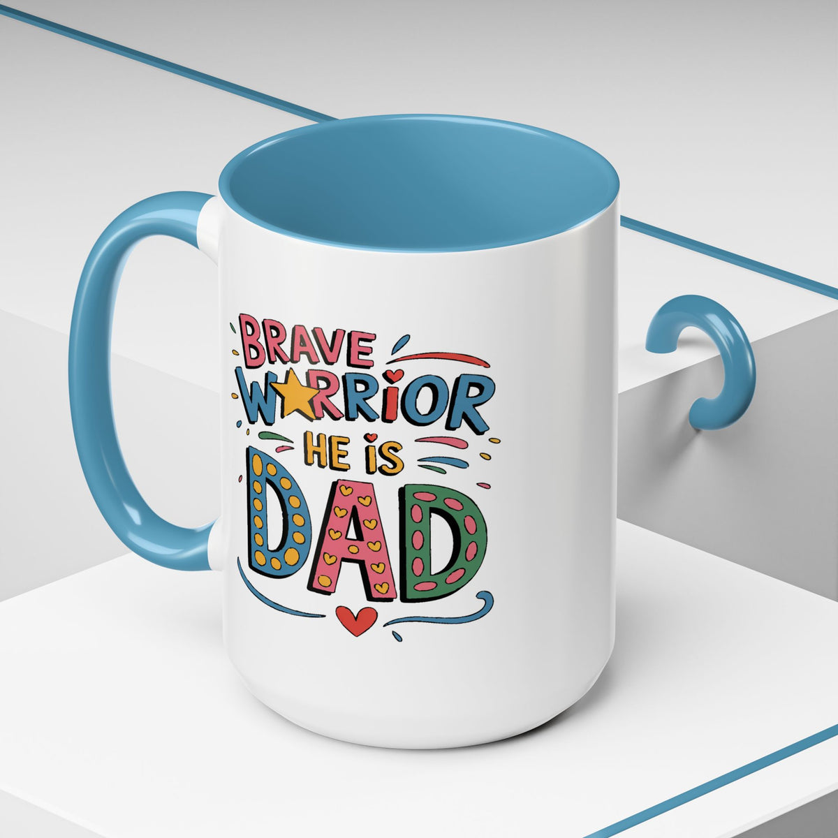 Father's Day Mug - Dad Brave Warrior