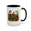Christmas Mug - Merry Christmas Gold Text Santa Point Ornaments