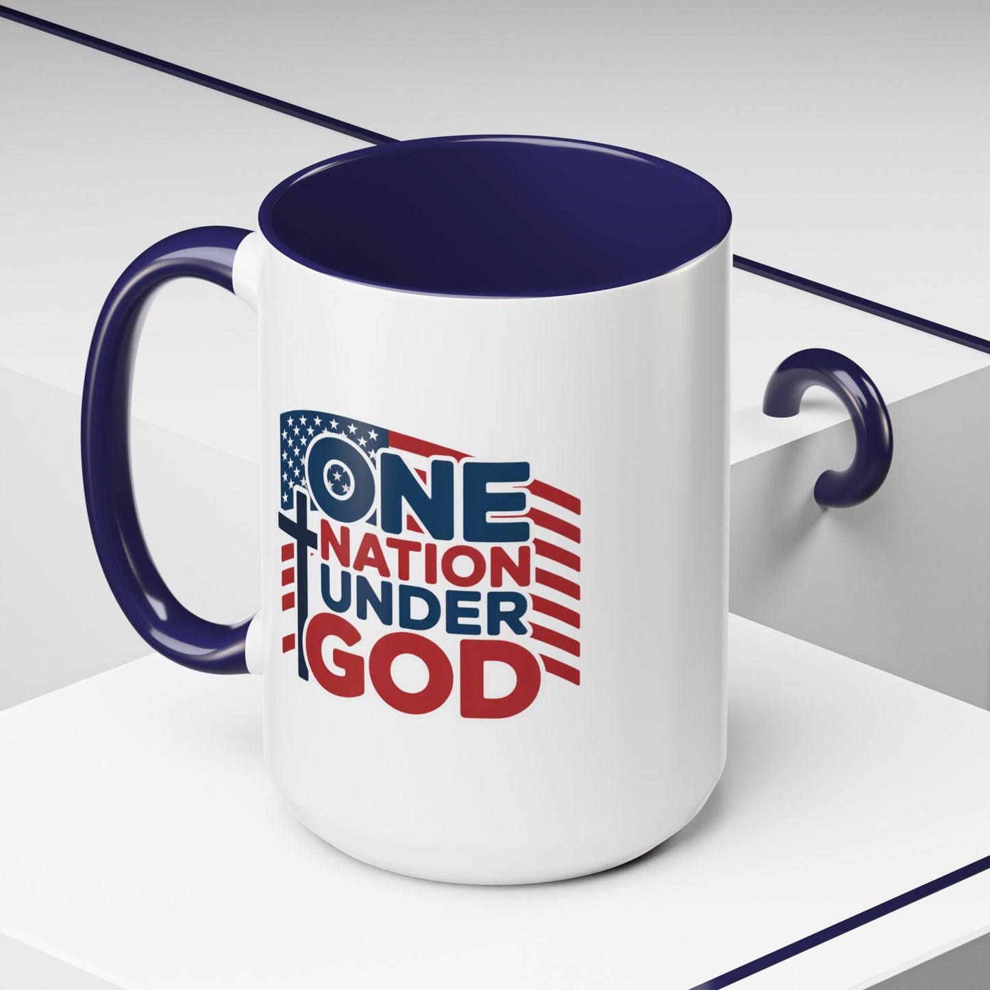 Religious Mug - One Nation Flag Cross