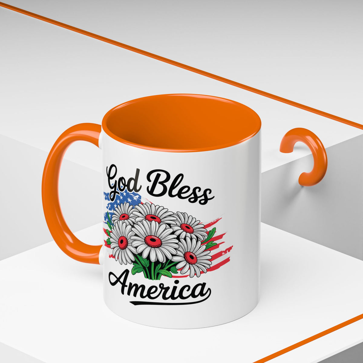 4th of July Mug - God Bless America Daisies