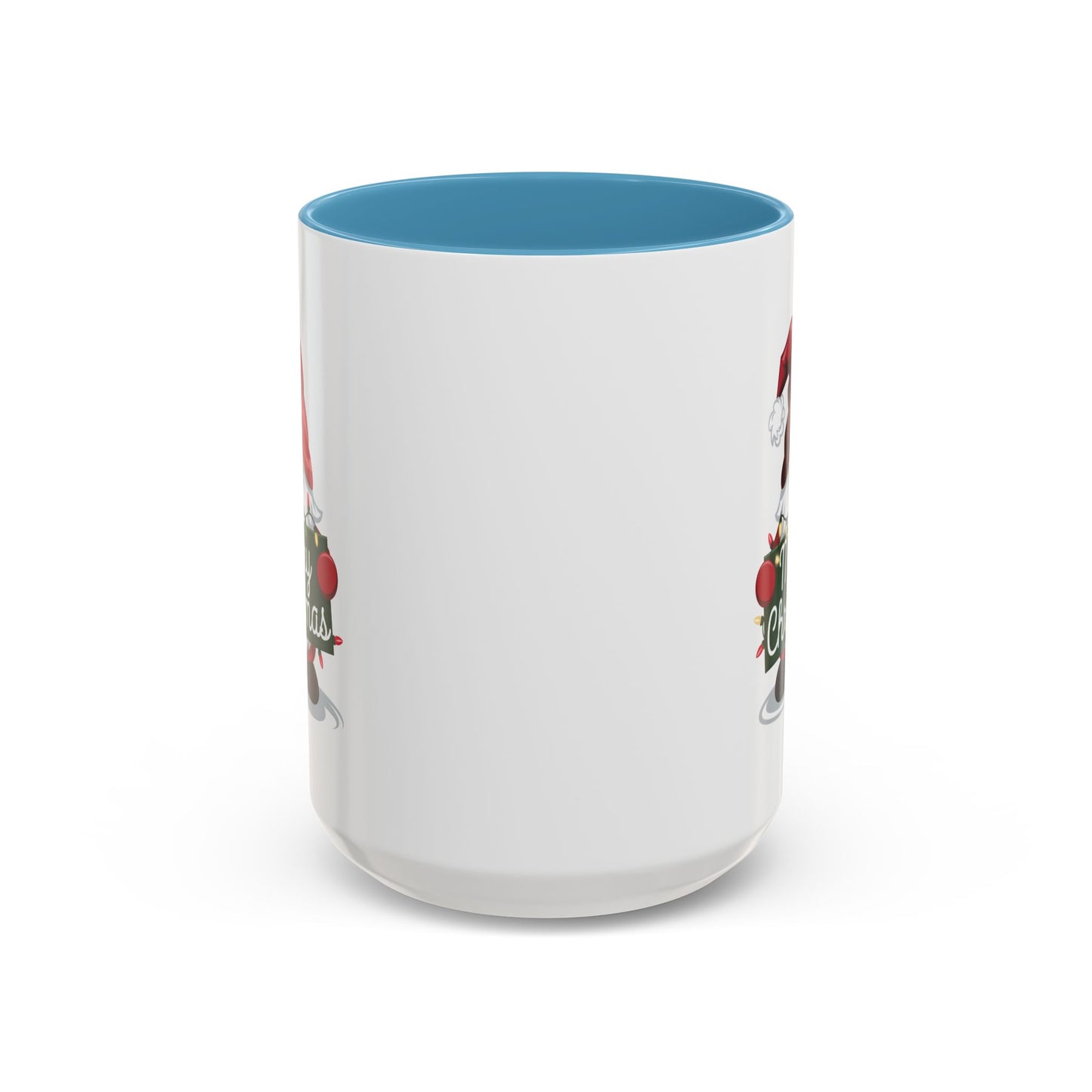 Christmas Mug - Merry Christmas White & Green Text Gnome Lights