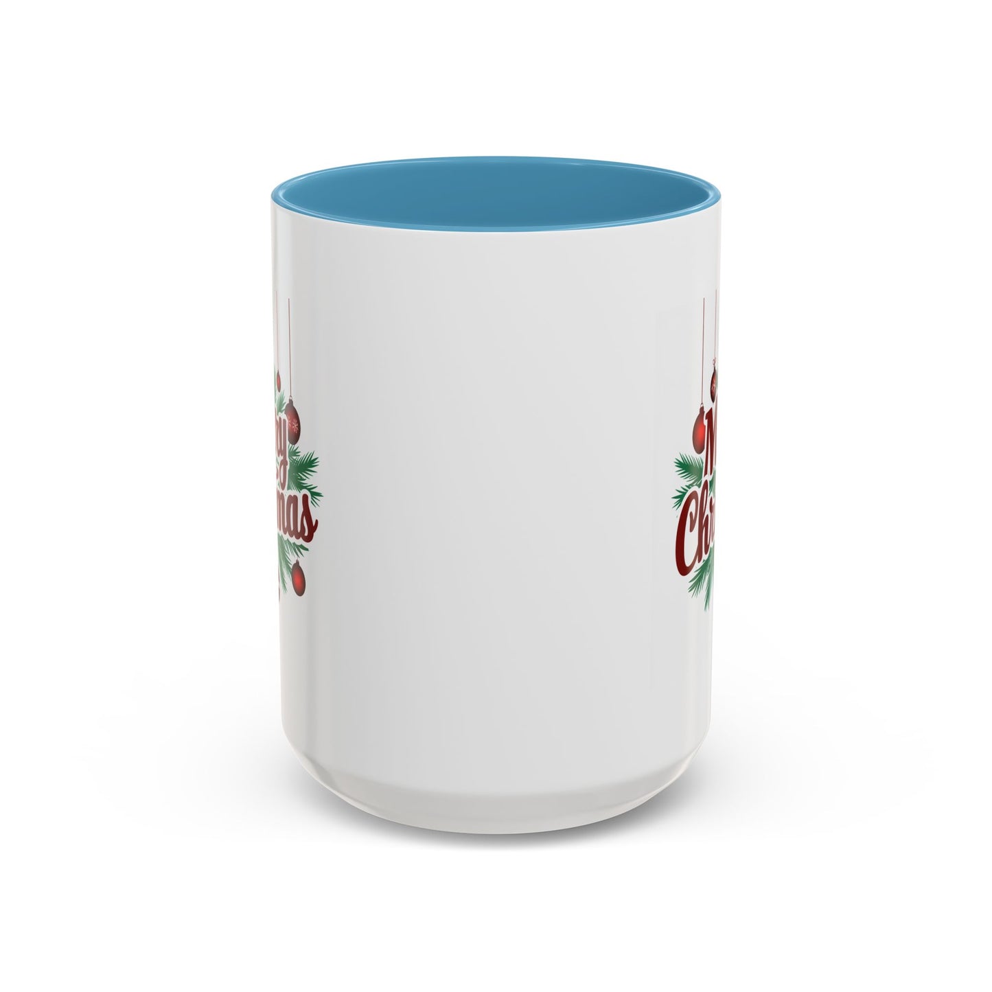 Christmas Mug - Merry Christmas Maroon Text Ornaments