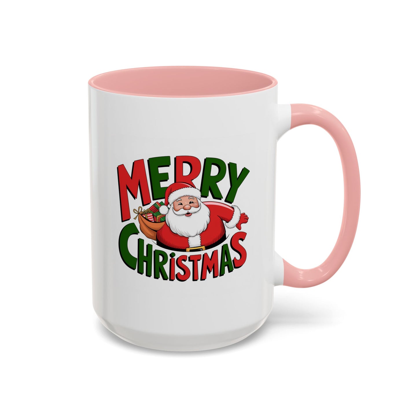 Christmas Mug - Green & Red Text Santa Presents