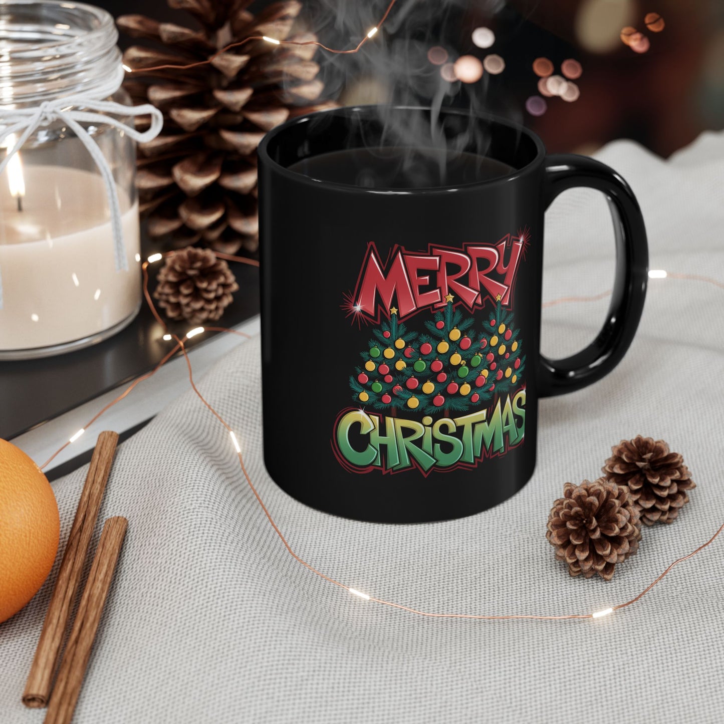 Christmas Mug - Merry Christmas Red & Green Graffiti