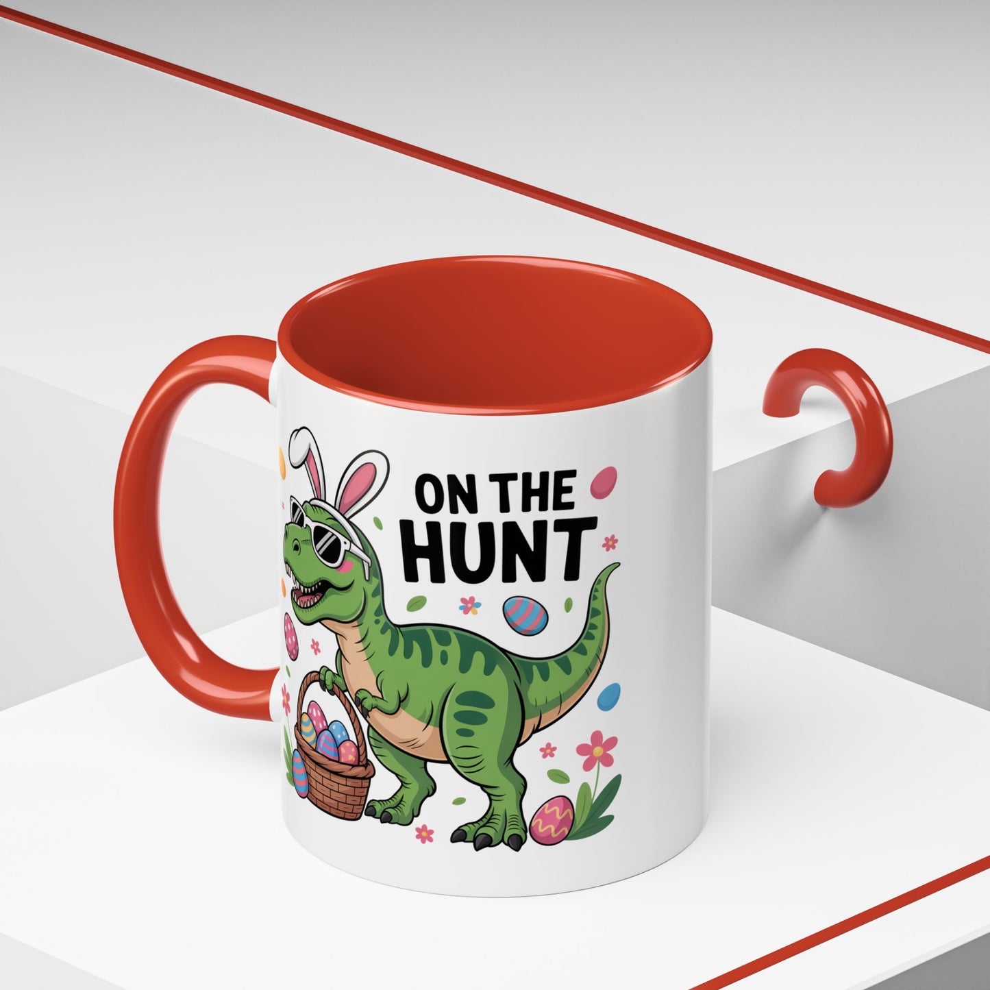 Easter Mug - On The Hunt Dinosaur