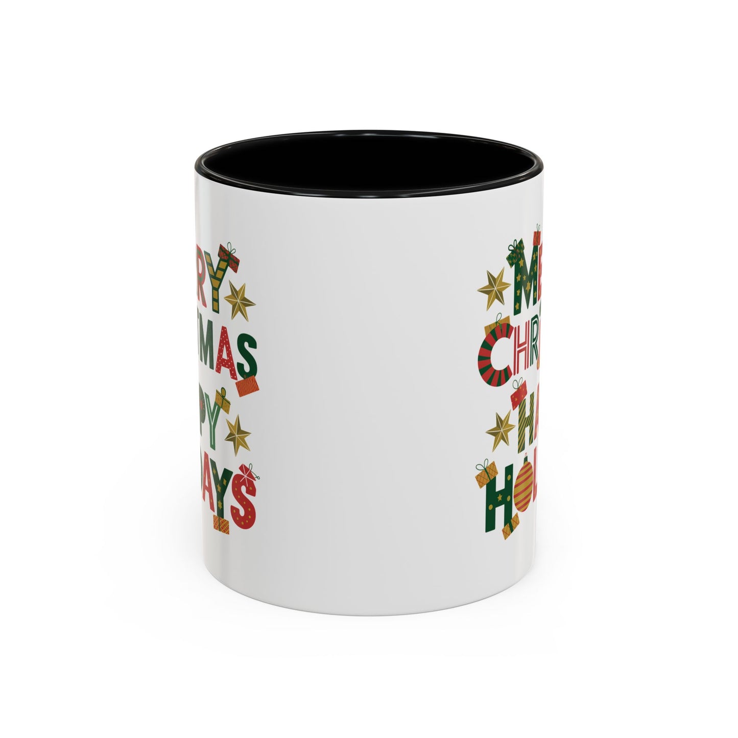 Christmas Mug - Merry Christmas Happy Holidays Decorative Text