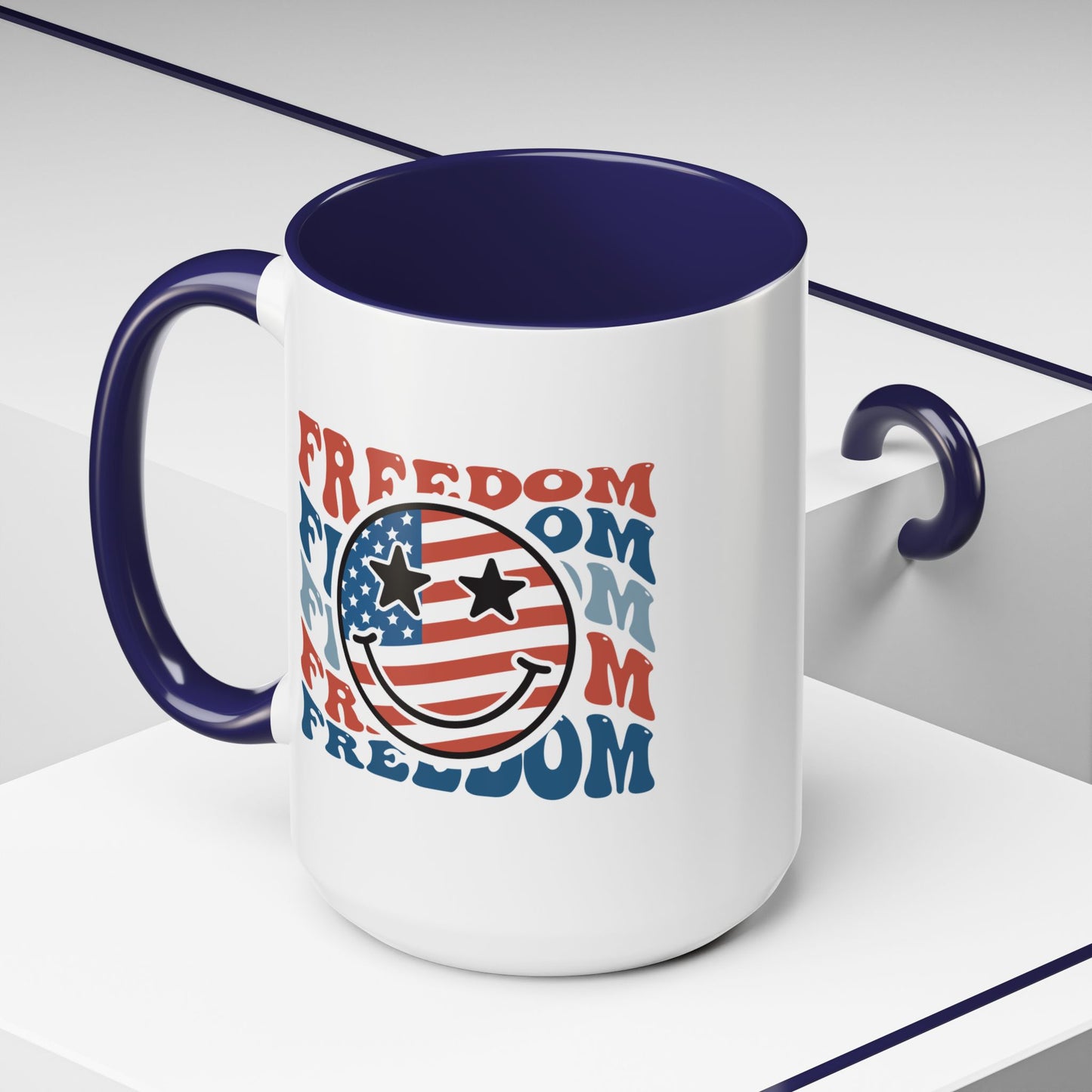 4th of July Mug - Freedom Smiley Face