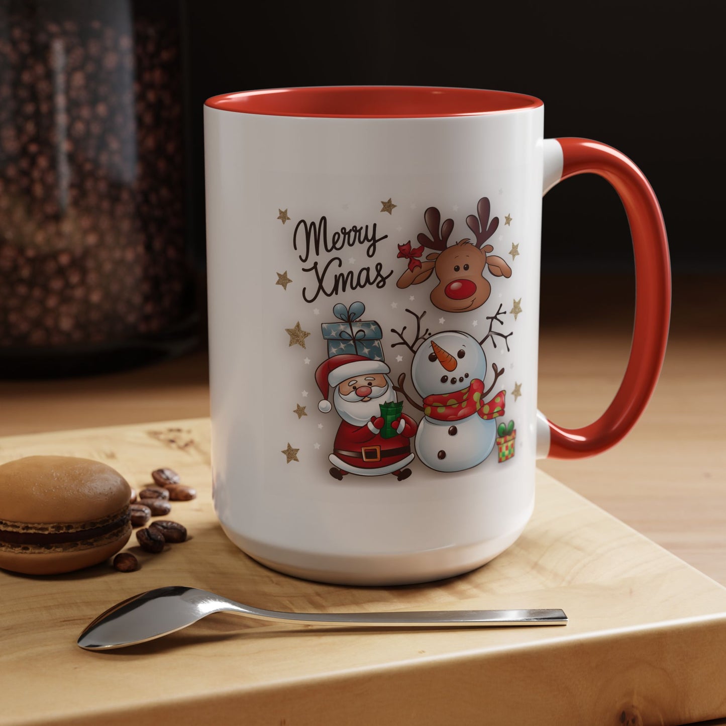 Christmas Mug - Merry Xmas Santa Snowman Reindeer