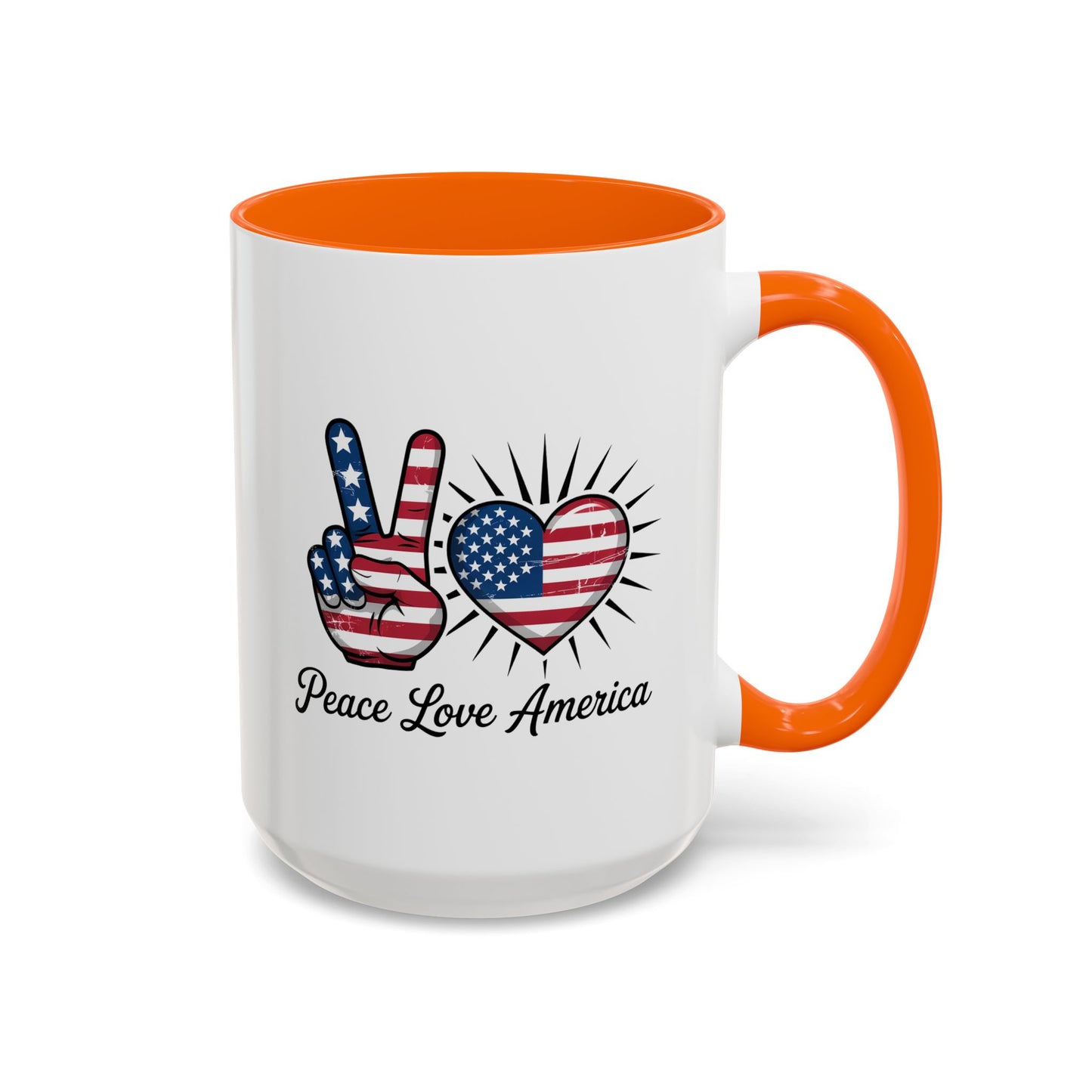 4th of July Mug - Peace Love America