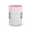 Christmas Mug - Merry Christmas Red & Green Text Heart Arrow Trees