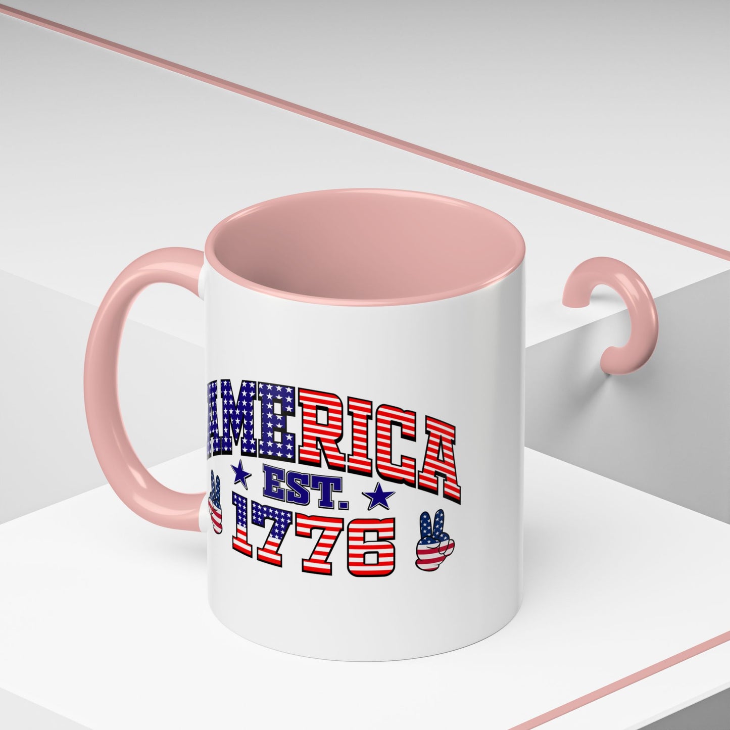 4th of July Mug - American Est 1776 Patriotic Flag