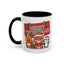 Christmas Mug - Green Text Red Banner Reindeer Bear Penguin