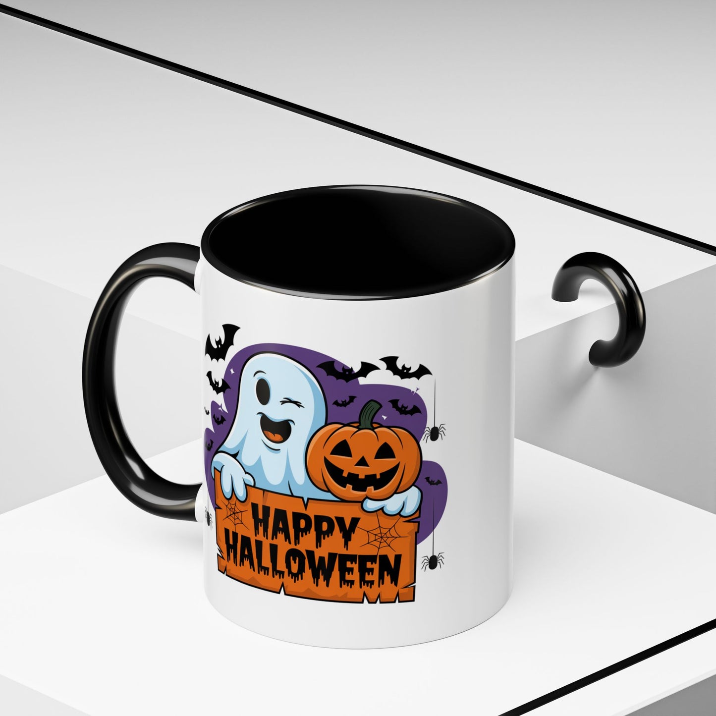 Halloween Mug - Winking Ghost With Pumpkin