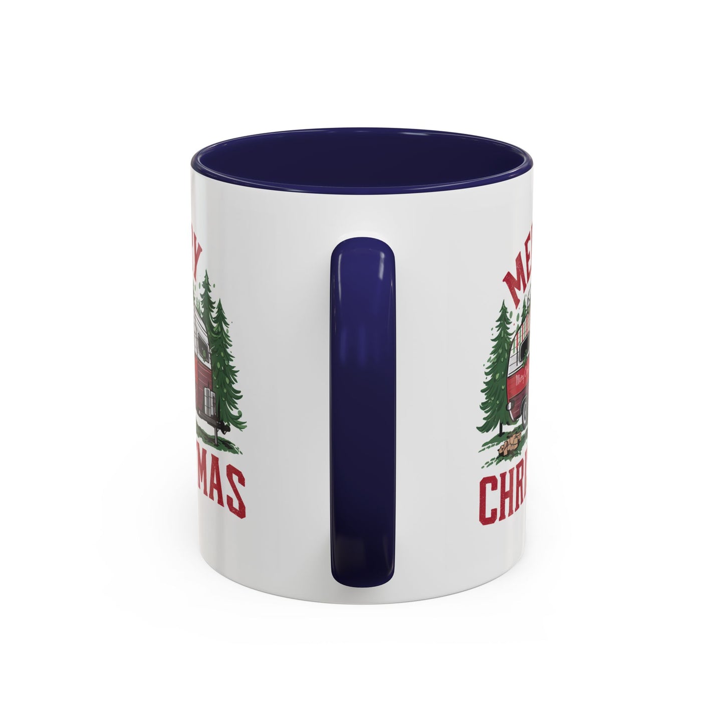 Christmas Mug - Merry Christmas Red & White Camper