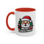 Christmas Mug - Merry Christmas White & Black Text Santa Trees Presents