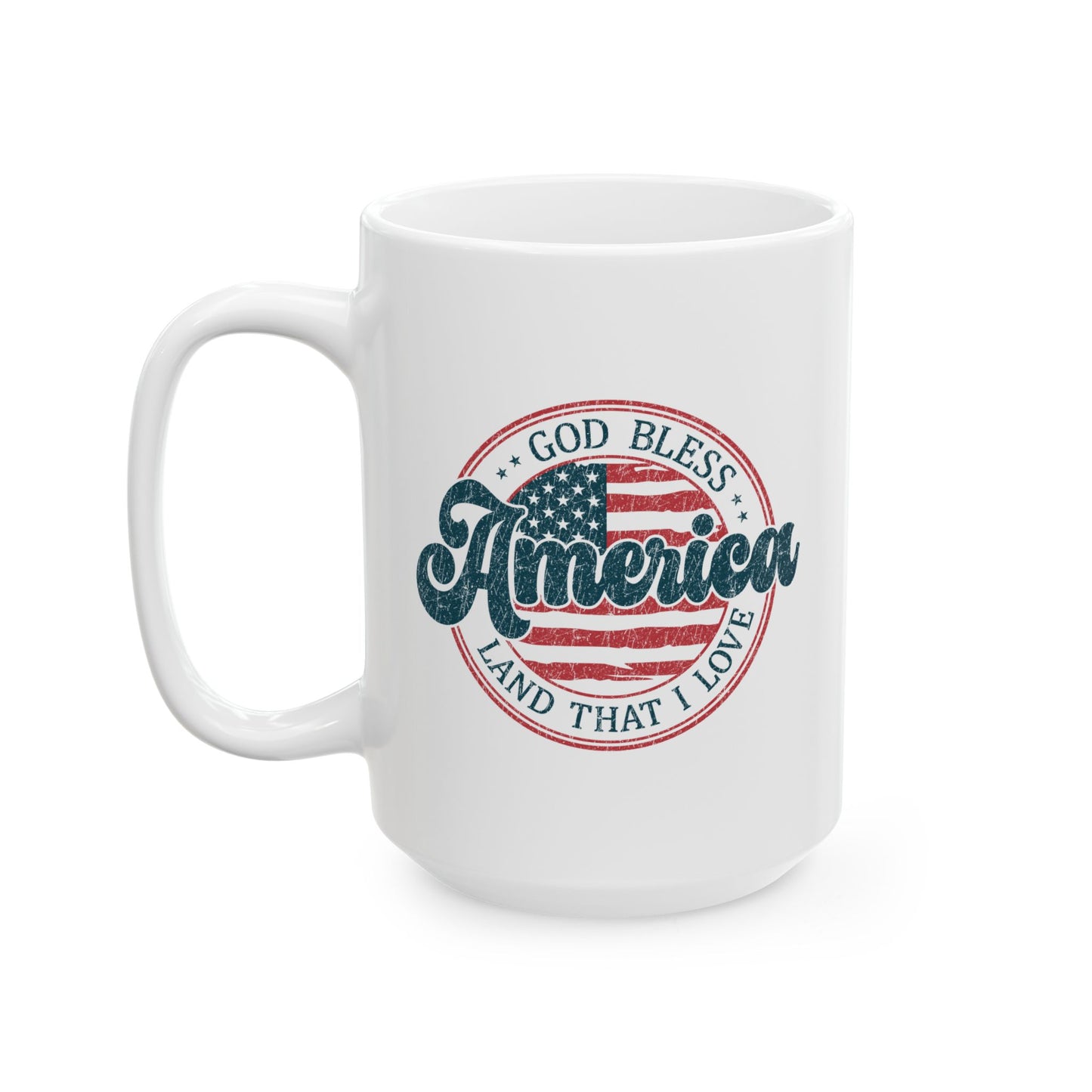 4th of July Mug - God Bless America Retro
