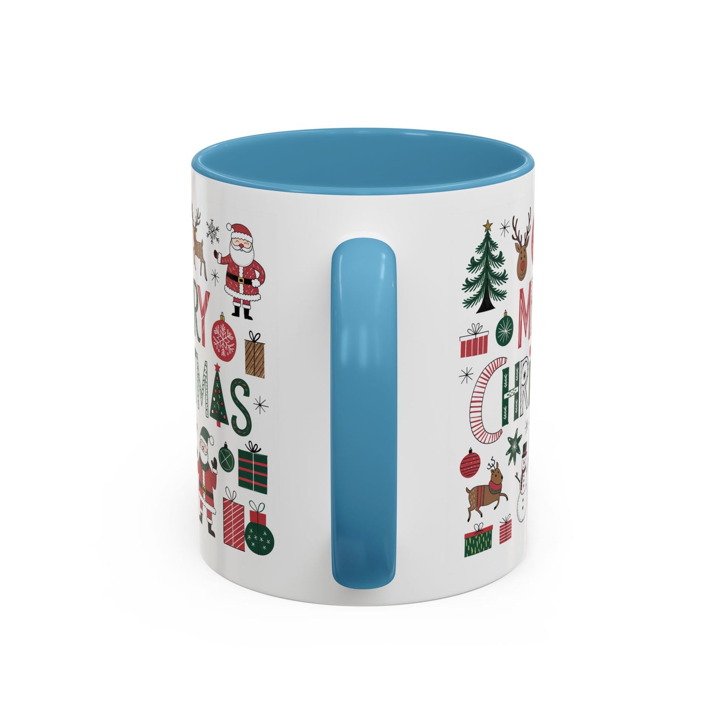 Christmas Mug - Merry Christmas Red White & Green Text Collage