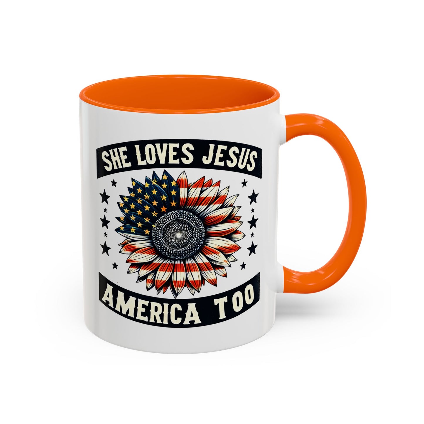 4th of July Mug - She Loves Jesus & America Too