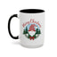 Christmas Mug - Merry Christmas Red Text Gnome Bow Tree