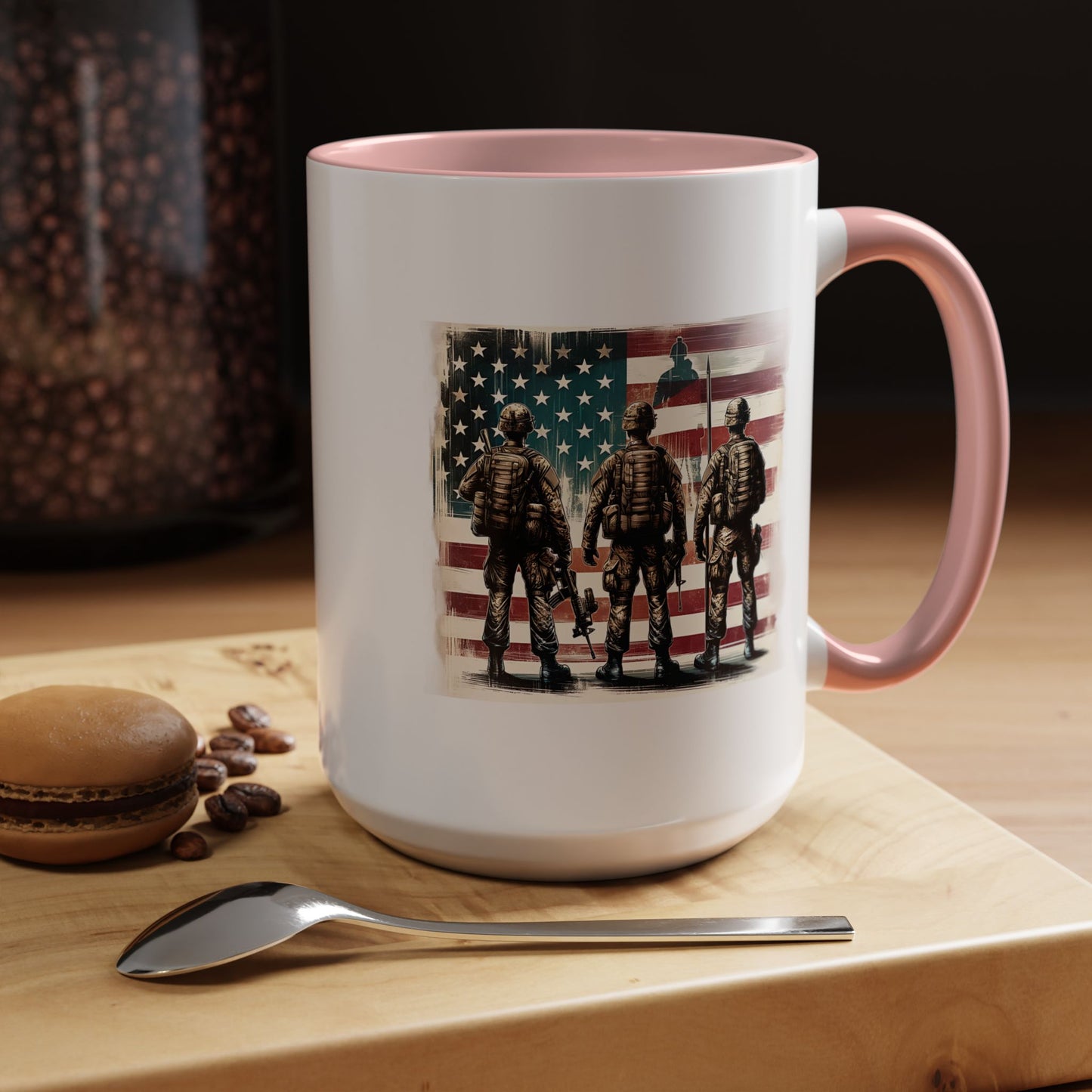 4th of July Mug - Soldiers American Flag