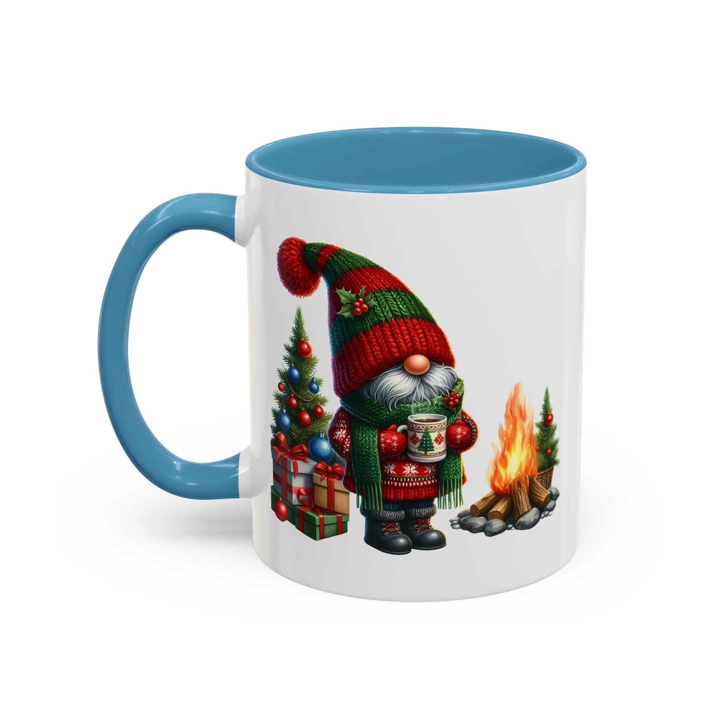 Christmas Mug - Gnome Presents and Fire