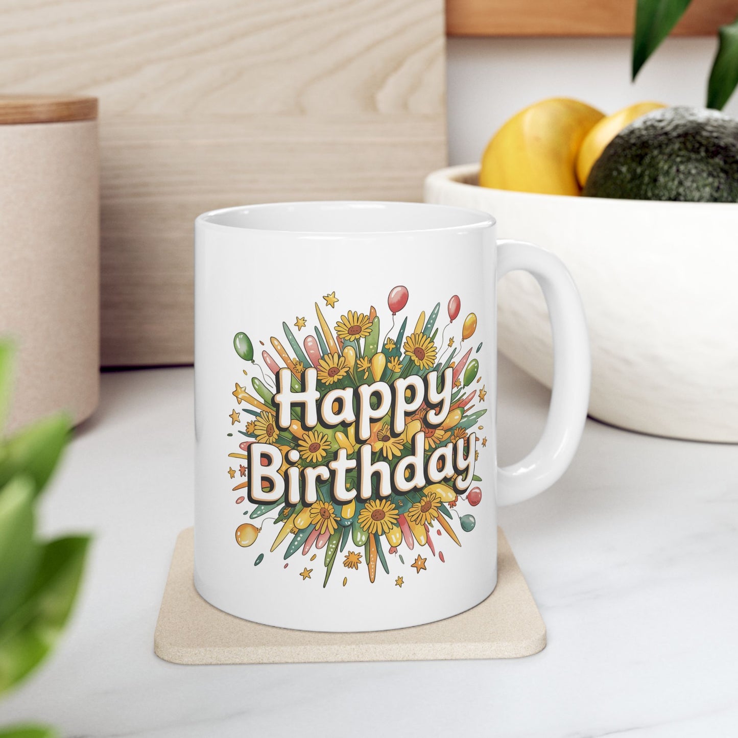 Birthday Mug - Happy Birthday Flower Bouquet