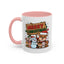 Christmas Mug - Merry Christmas Red & Green Text Reindeer Snowman