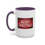 Christmas Mug - Merry Christmas Cream Text Maroon Background