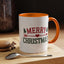 Christmas Mug - Merry Christmas Red & Green Text Heart Arrow Trees