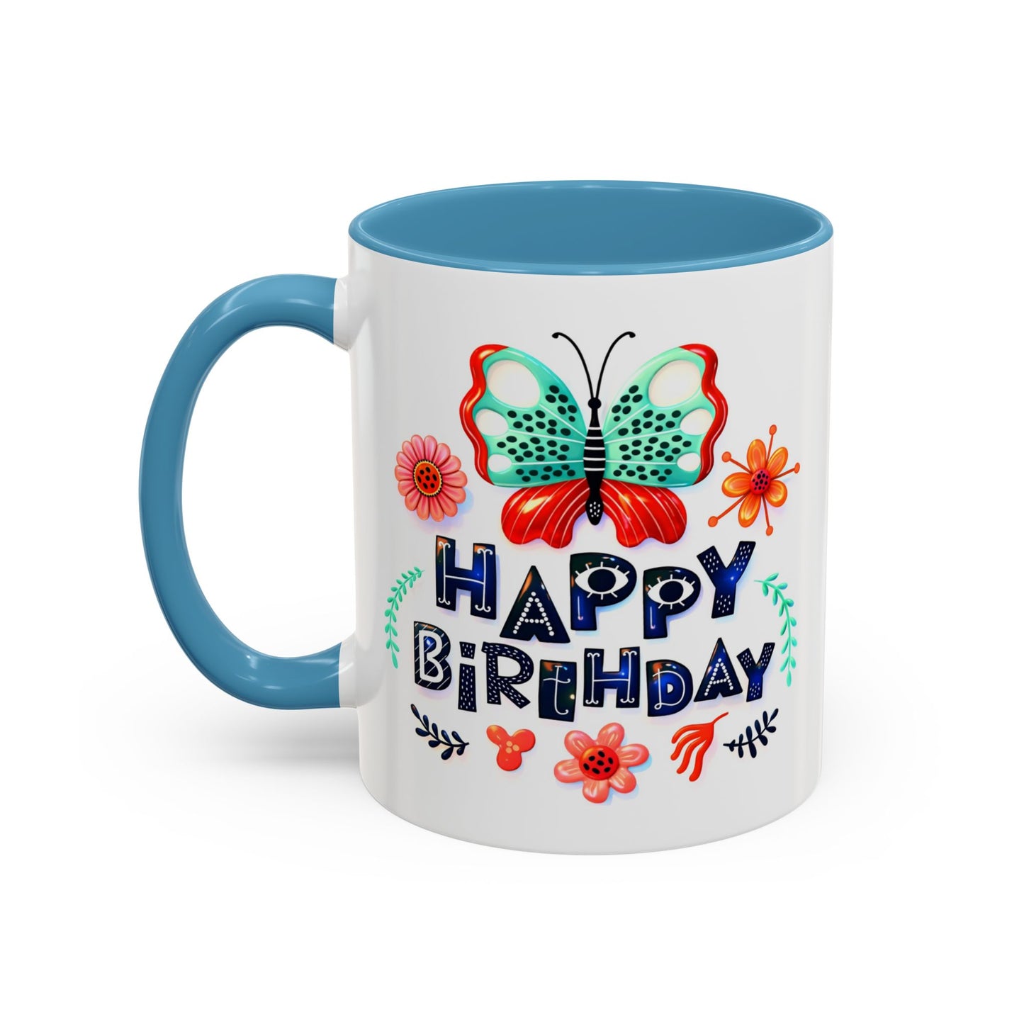 Birthday Mug - Butterfly Flowers