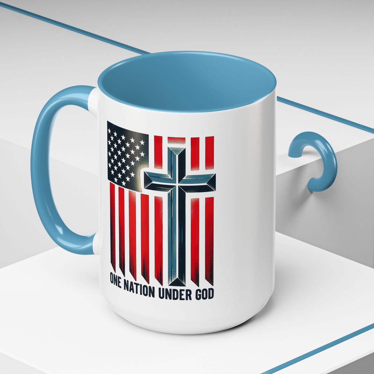 Religious Mug - One Nation Flag Cross