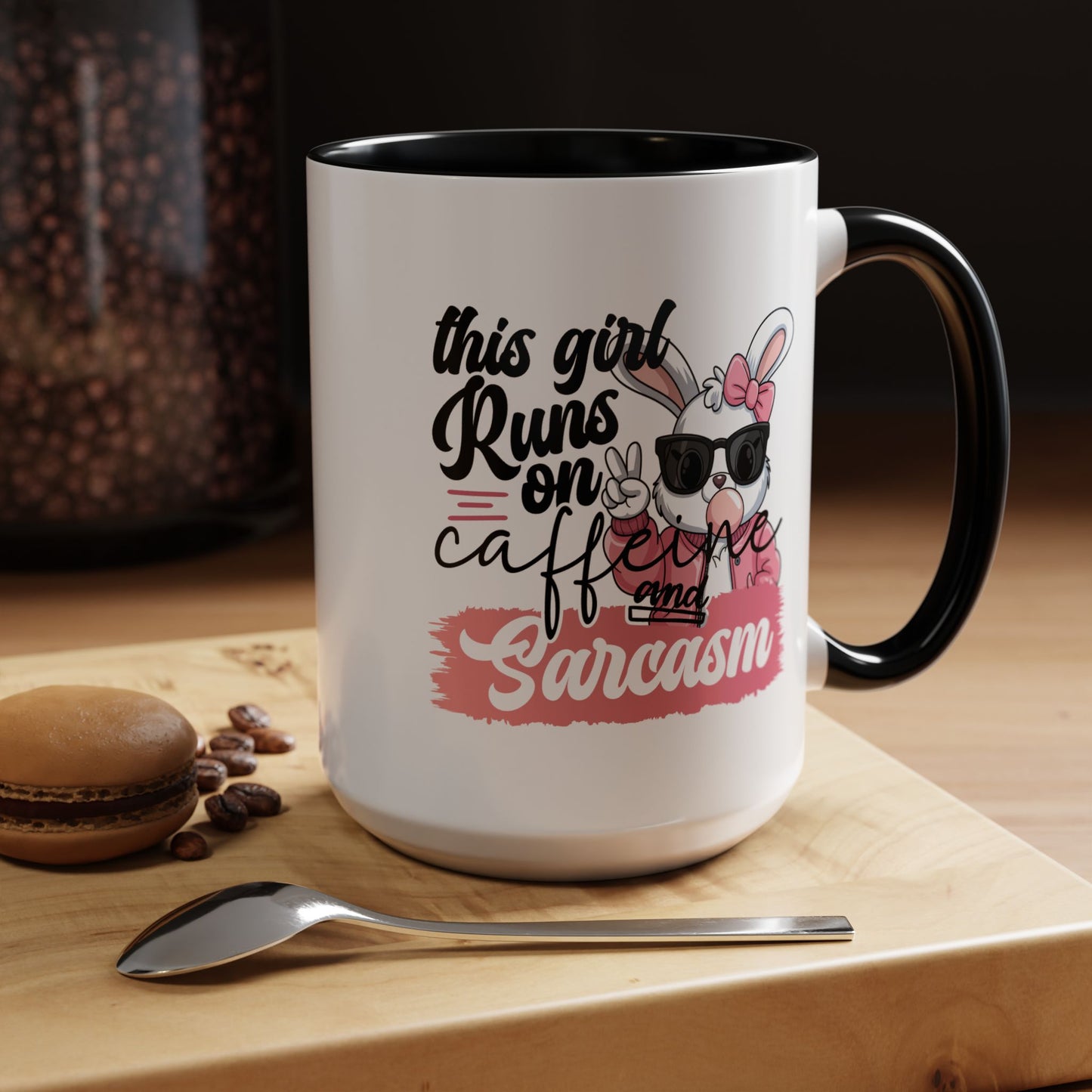Humor Mug - This Girl Runs on Caffeine & Sarcasm