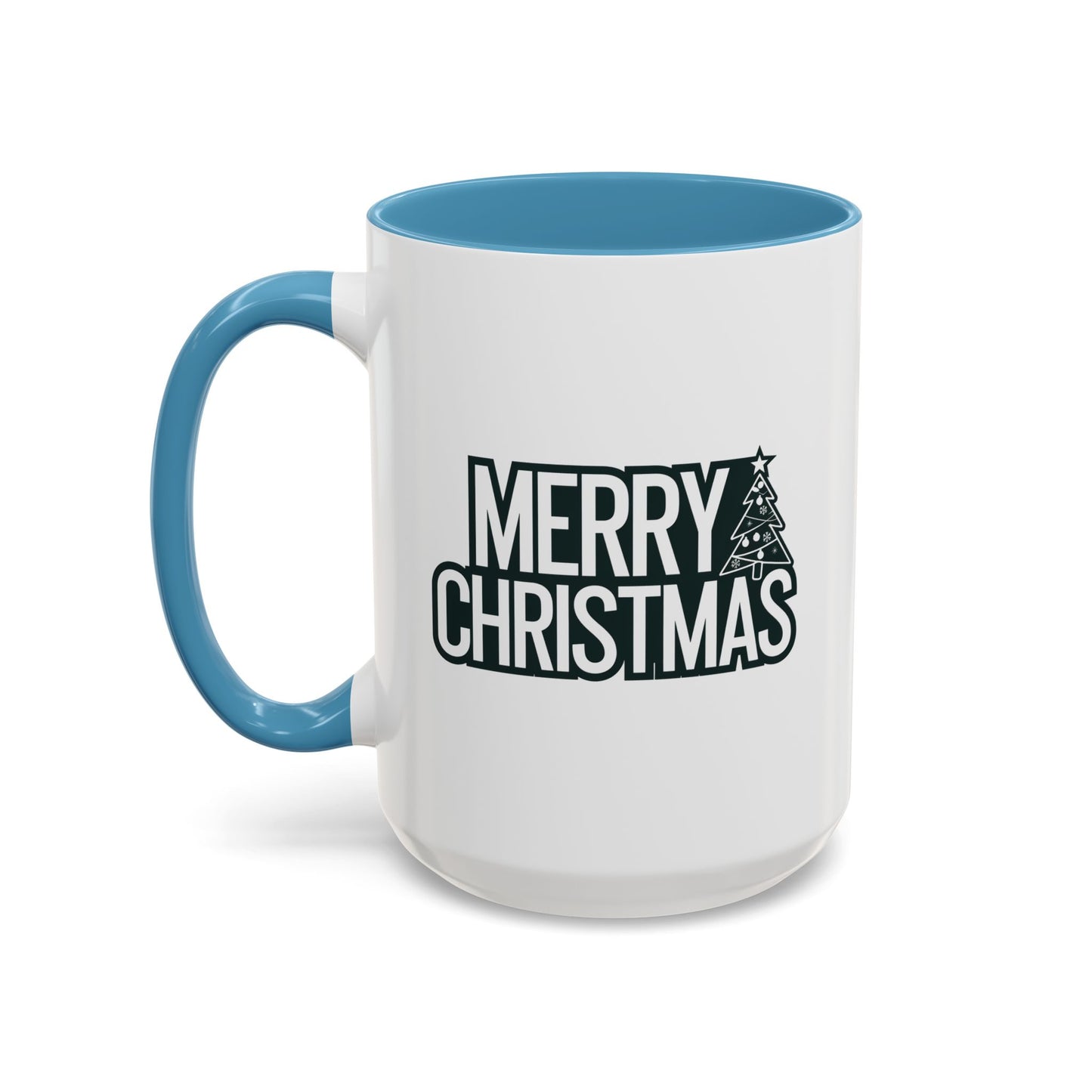 Christmas Mug - Merry Christmas White & Black Text Tree