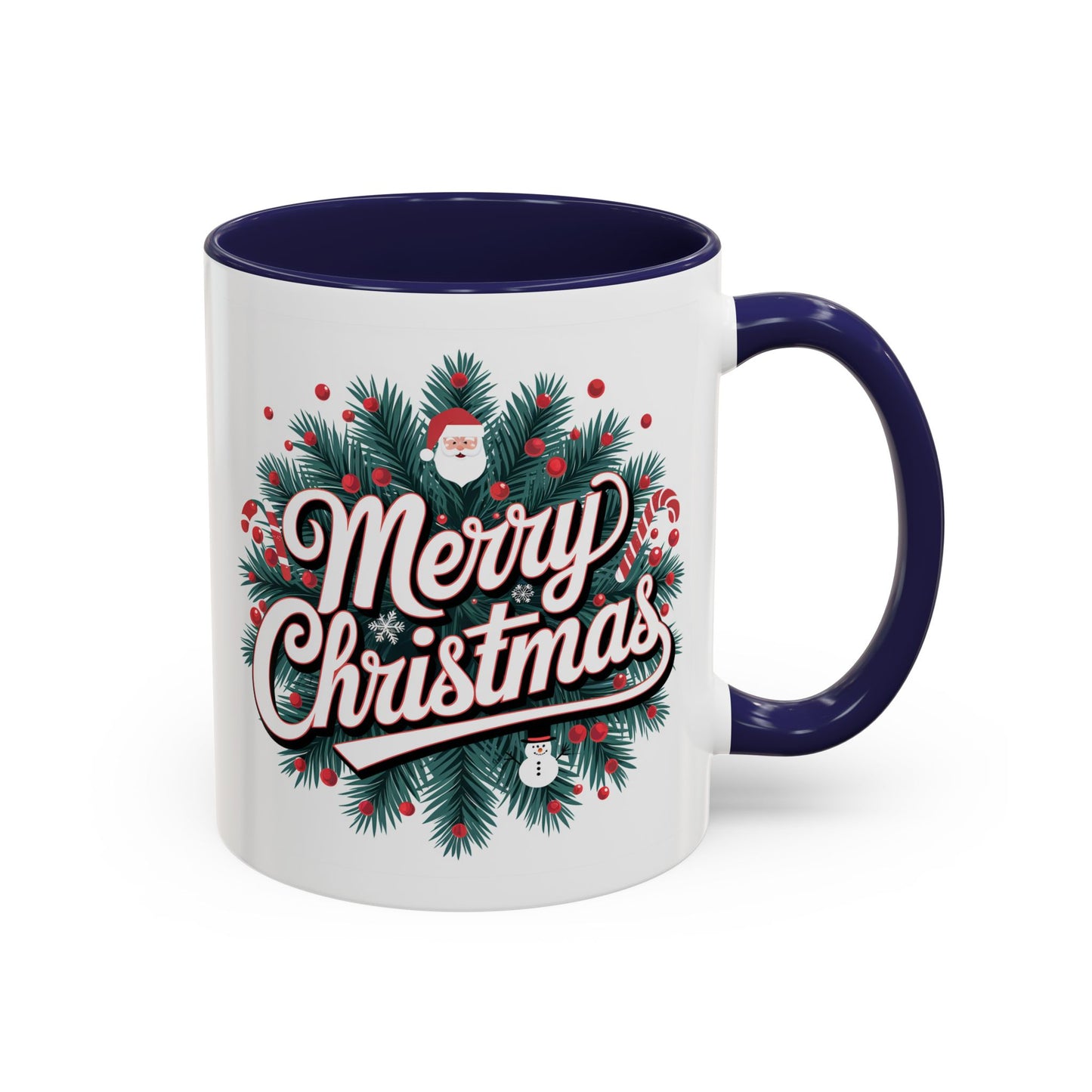 Christmas Mug - Merry Christmas White & Red Embossed Text