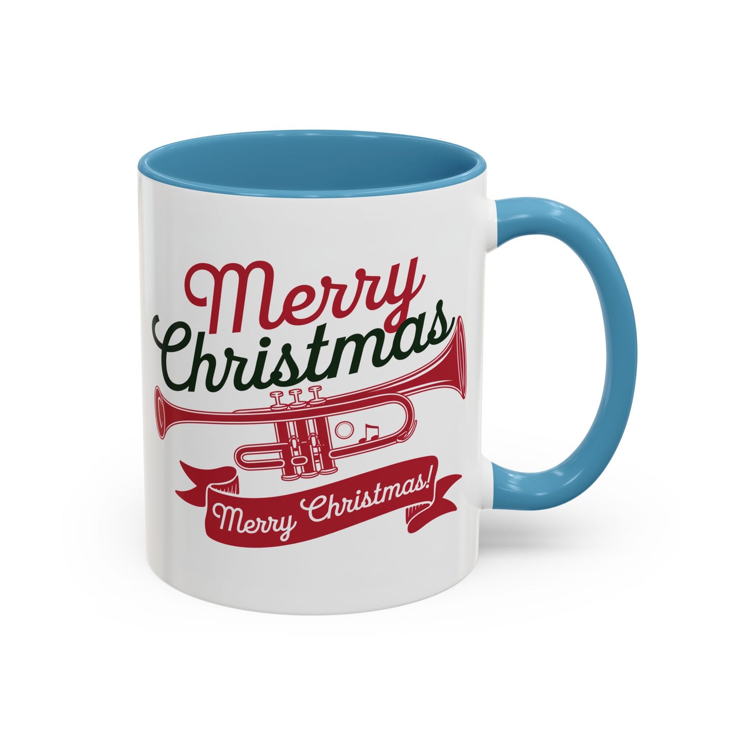 Christmas Mug - Red & Green Text Trumpet