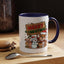 Christmas Mug - Merry Christmas Red & Green Text Reindeer Snowman