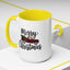 Christmas Mug - Merry Christmas Black Text Tartan Truck