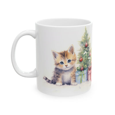 Christmas Mug - Three Kittens Christmas Tree