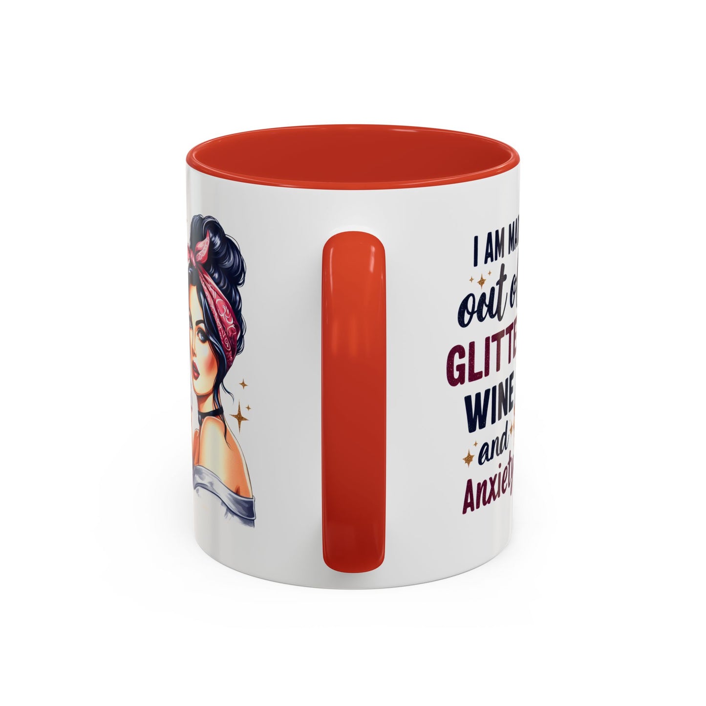 Humor Mug - I'm Made Out of Glitter Wine and Anxiety