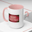 Christmas Mug - Merry Christmas Cream Text Maroon Background